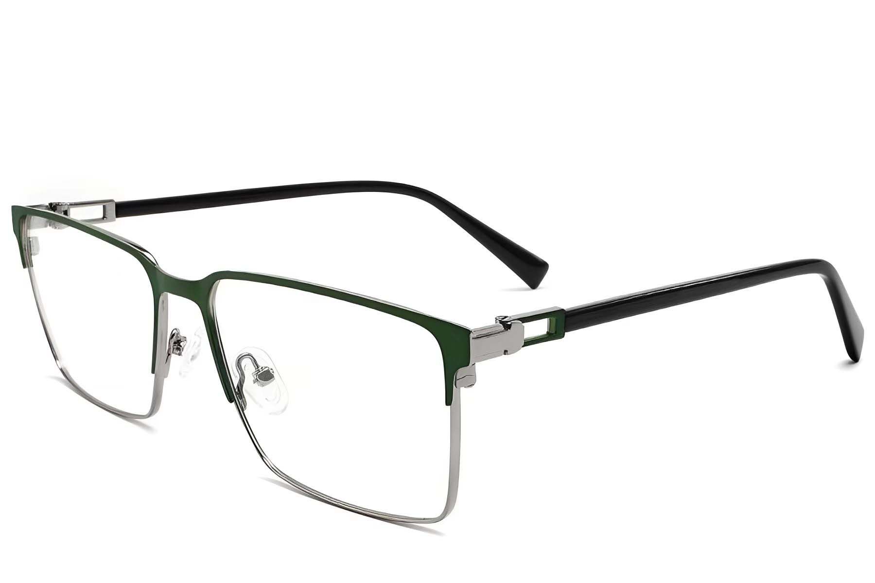 Rectangular Green Metal Glasses #BS2425-2057