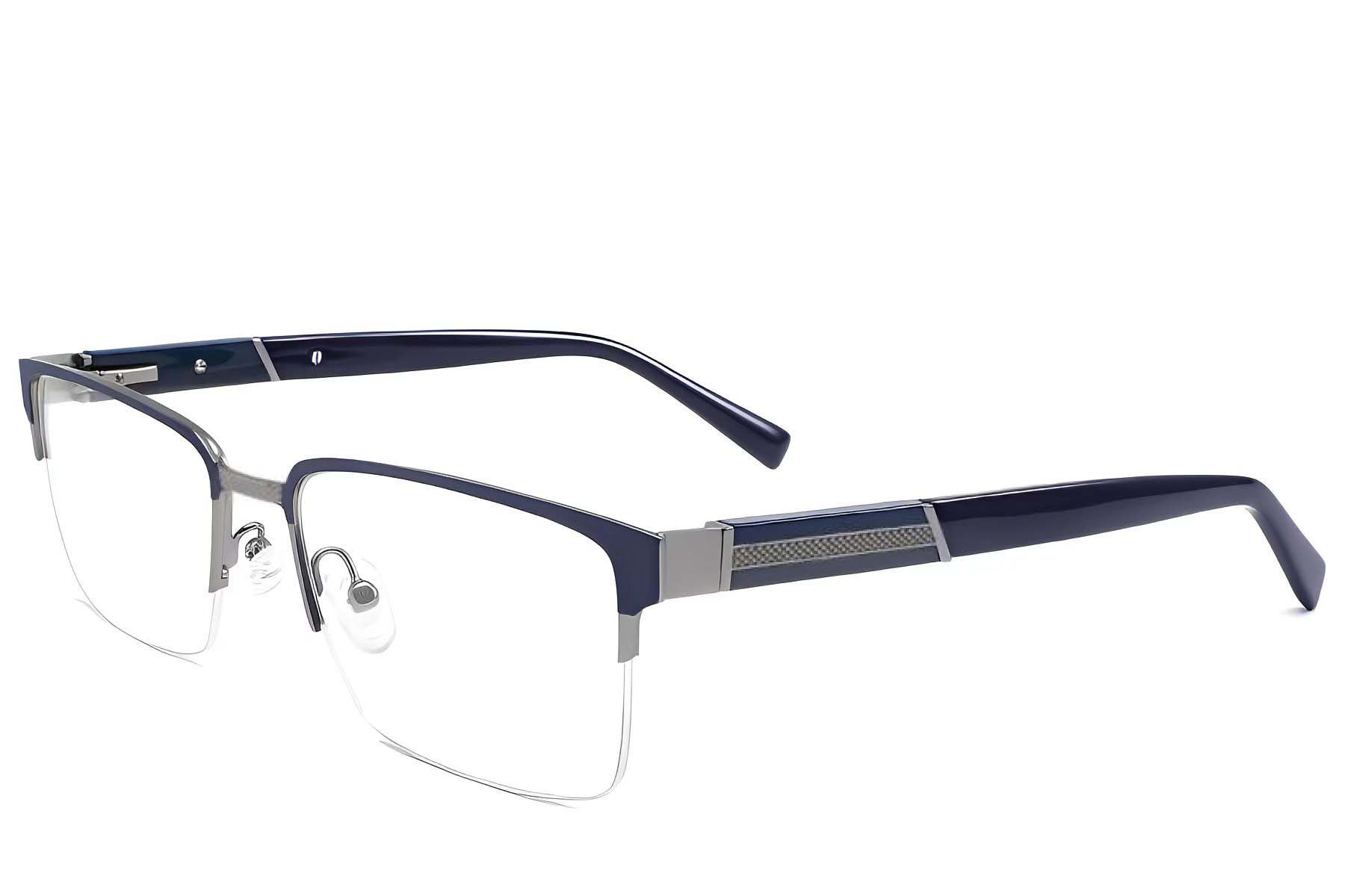 Occhiali semi-senza montatura in metallo blu #BS2425-2058