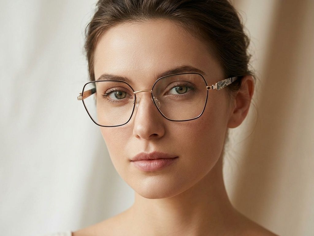 Geometric Black Metal Glasses #BS2425-2065