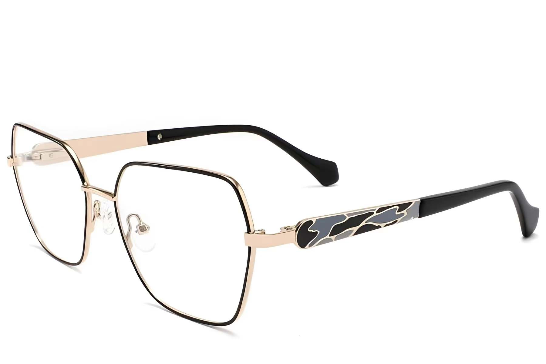 Occhiali geometrici in metallo nero #BS2425-2065