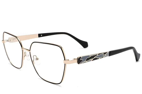 Lunettes géométriques en métal noir #BS2425-2065