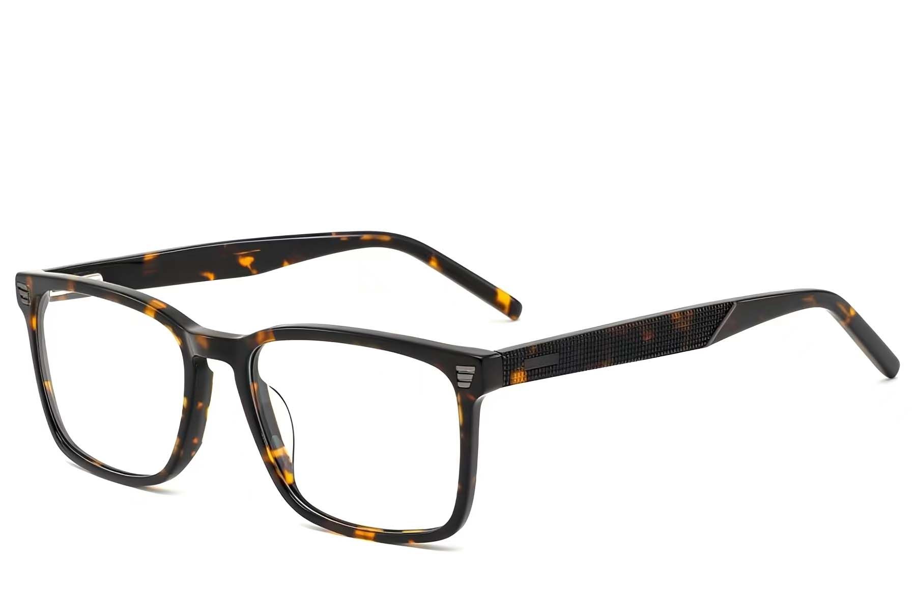 Rectangular Tortoiseshell Acetate Glasses #BS2425-2066