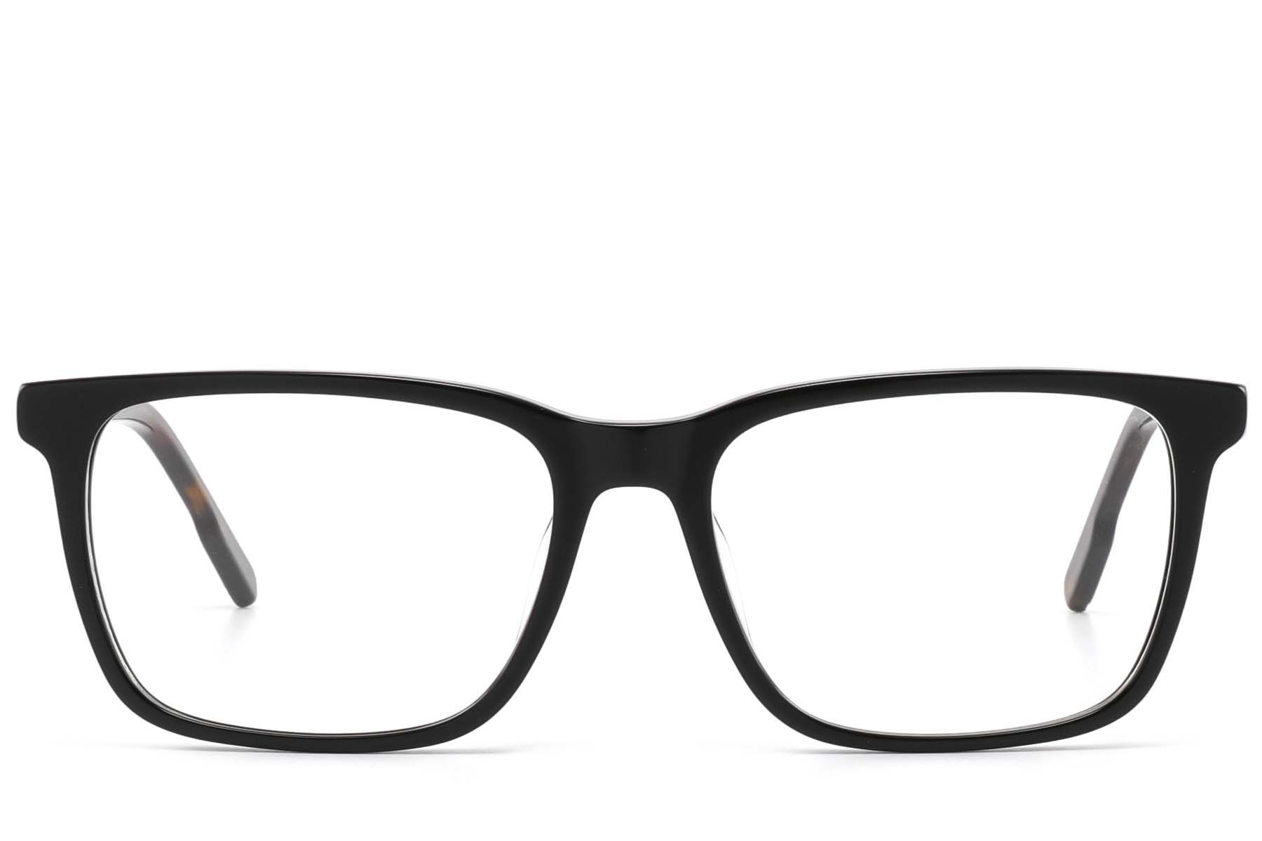 Rechteckige schwarze Acetatbrille #BS2425-2076