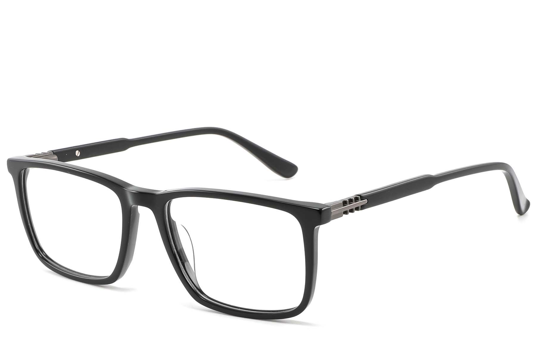 Rectangular Black Acetate Glasses #BS2425-2086