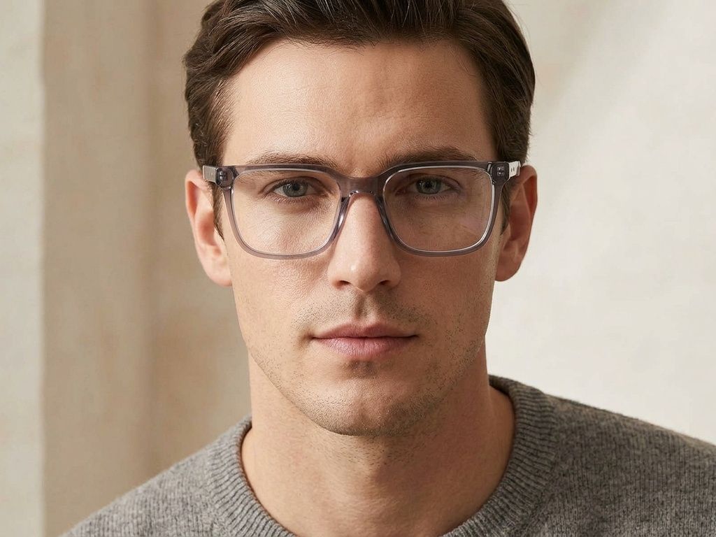 Rectangular Grey Acetate Glasses #BS2425-2092
