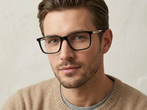 Lunettes rectangulaires en acétate noir #BS2425-2094
