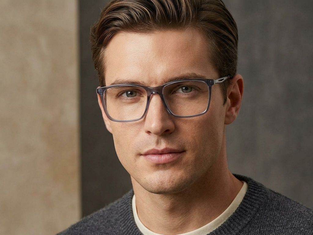 Rectangular Blue Acetate Glasses #BS2425-2096