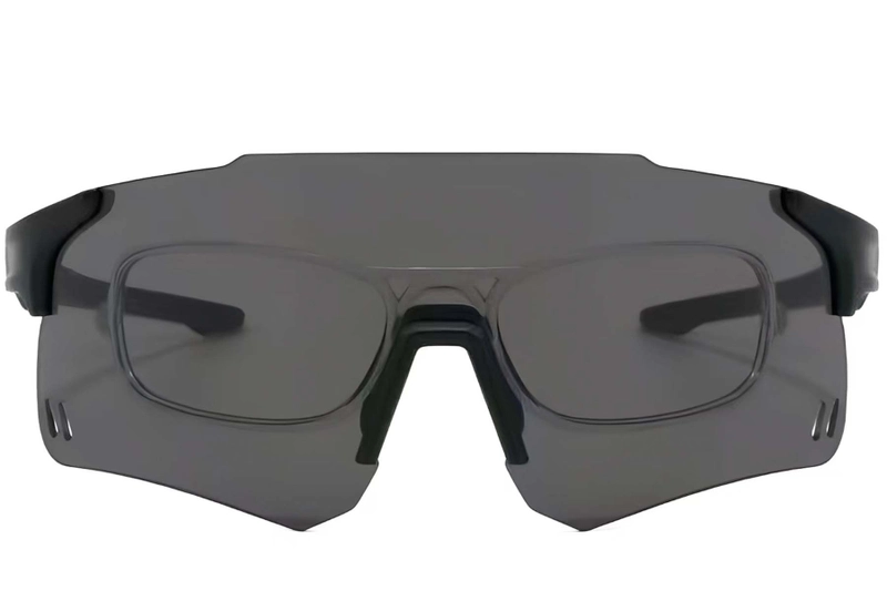 Gafas de sol de aviador de plástico negro #BS2426-0001