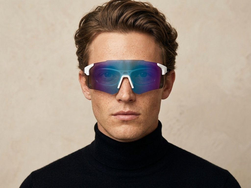 Piloten-Sonnenbrille aus weißem Kunststoff #BS2426-0004