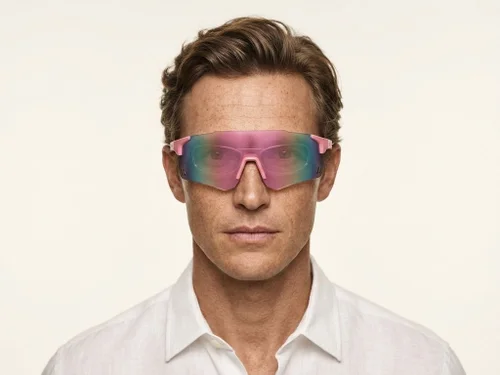 Gafas de sol de plástico rosa estilo aviador # BS2426-0005