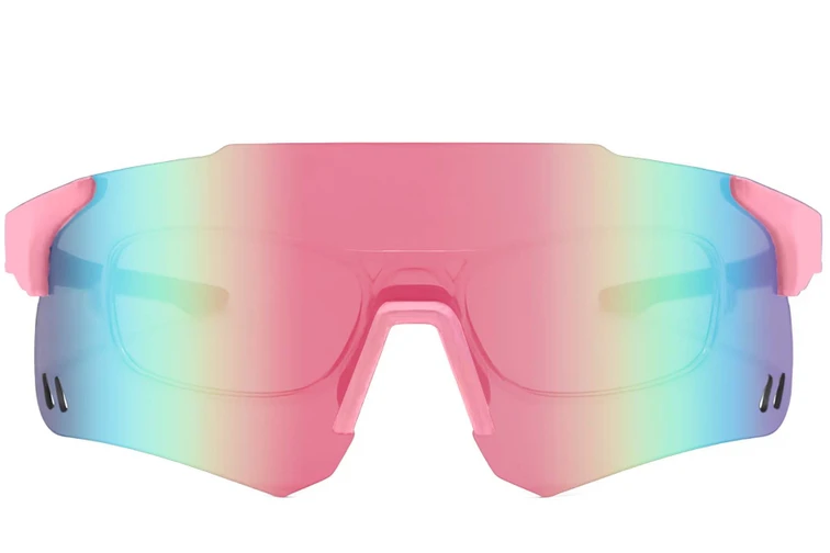 Lunettes de soleil aviateur en plastique rose #BS2426-0005