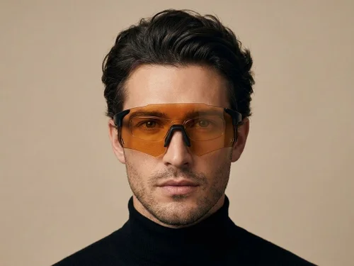 Lunettes de soleil aviateur en plastique noir #BS2426-0008