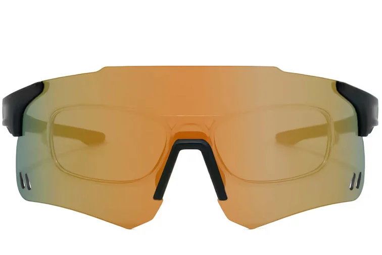 Gafas de sol de aviador de plástico negro #BS2426-0008