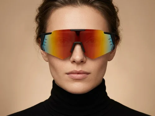Lunettes de soleil aviateur en plastique noir #BS2426-0009