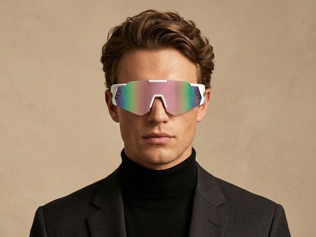 Piloten-Sonnenbrille aus weißem Kunststoff #BS2426-0010