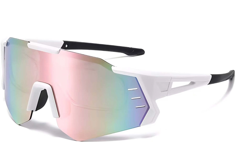 Gafas de sol de plástico blancas estilo aviador # BS2426-0010