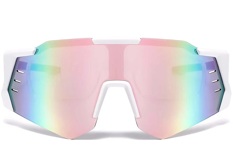 Gafas de sol de plástico blancas estilo aviador # BS2426-0010