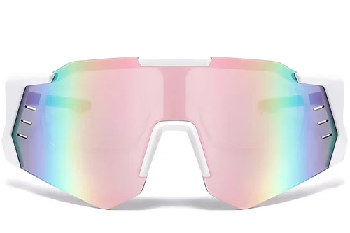 Gafas de sol de plástico blancas estilo aviador # BS2426-0010