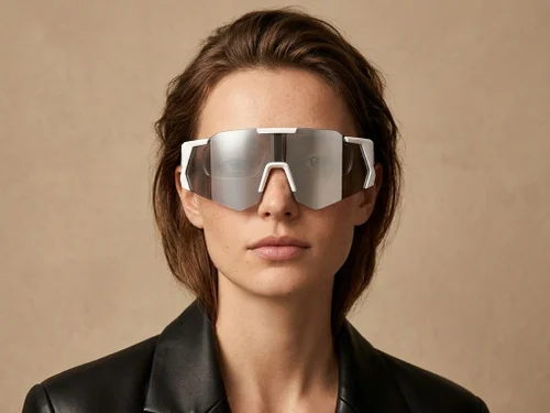 Lunettes de soleil aviateur en plastique blanc #BS2426-0012