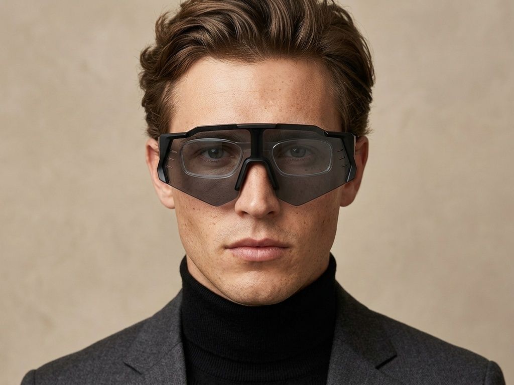 Pilotensonnenbrille aus schwarzem Kunststoff #BS2426-0014