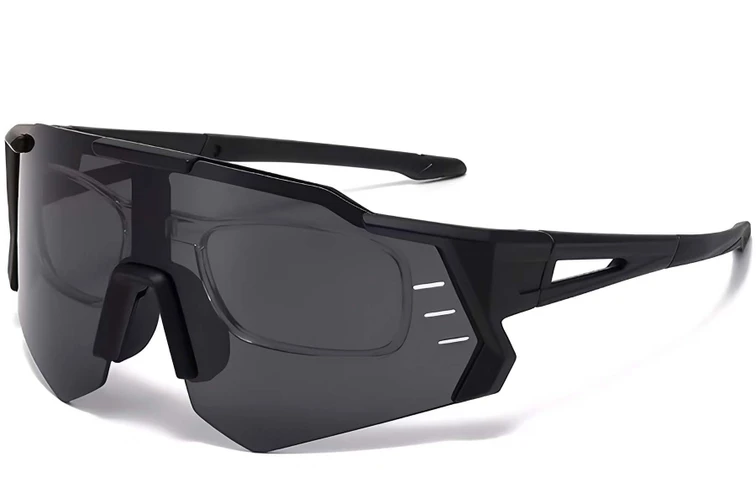 Gafas de sol de aviador de plástico negro #BS2426-0014