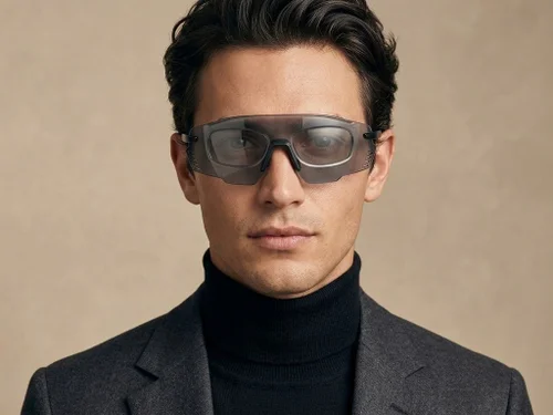 Lunettes de soleil aviateur en plastique noir #BS2426-0017