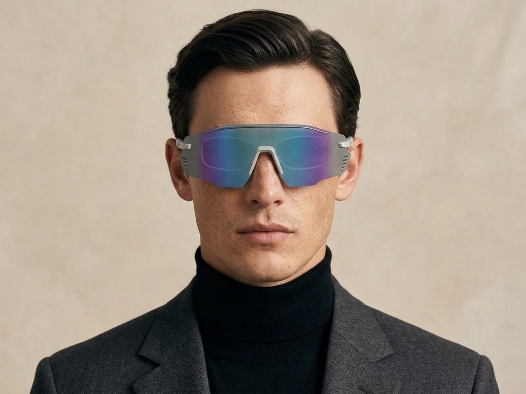 Piloten-Sonnenbrille aus weißem Kunststoff #BS2426-0019
