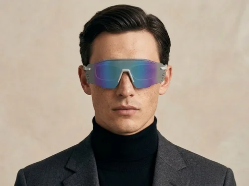 Gafas de sol de plástico blancas estilo aviador # BS2426-0019
