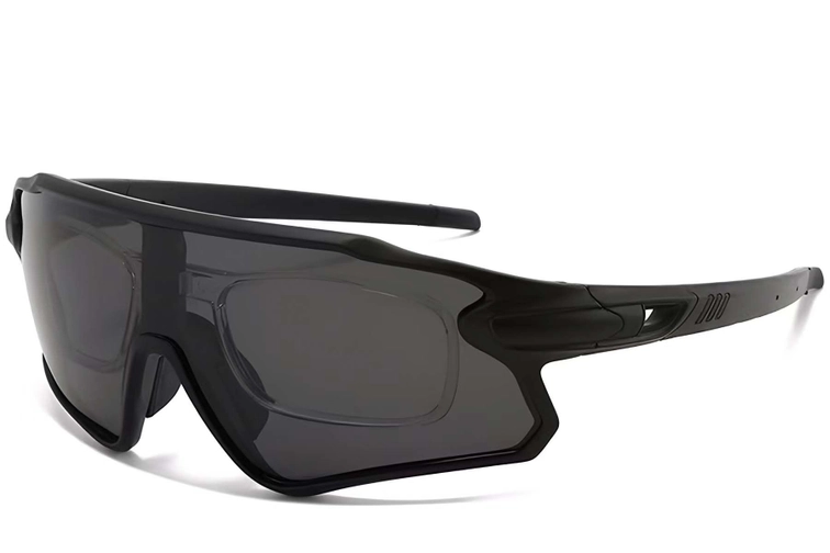 Aviator Black Plastic Polarized Sunglasses #BS2426-0021