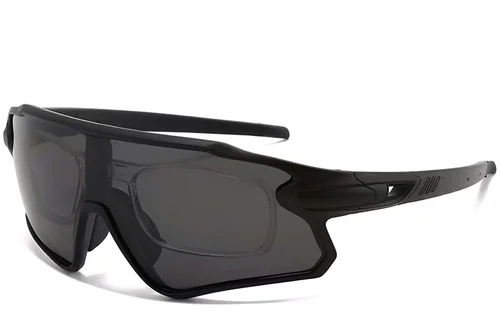 Aviator Black Plastic Polarized Sunglasses #BS2426-0021