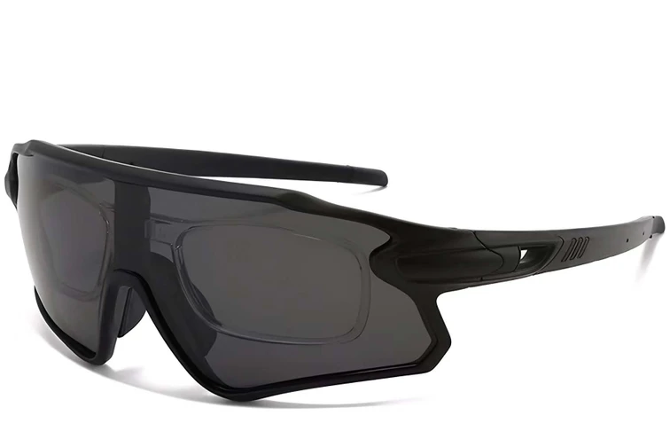 Gafas de sol polarizadas de plástico negro estilo aviador # BS2426-0021