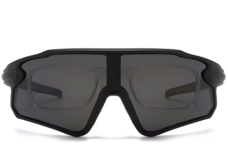 Aviator Black Plastic Polarized Sunglasses #BS2426-0021