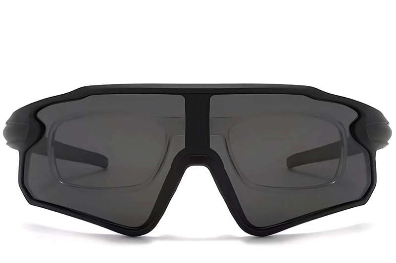 Aviator Black Plastic Polarized Sunglasses #BS2426-0021