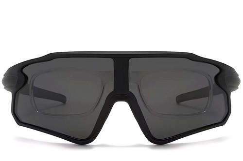 Aviator Black Plastic Polarized Sunglasses #BS2426-0021