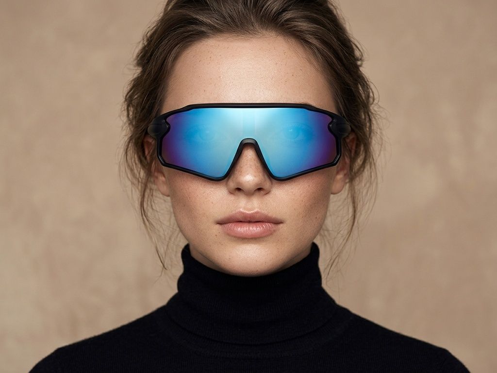 Polarisierte Pilotensonnenbrille aus schwarzem Kunststoff #BS2426-0022
