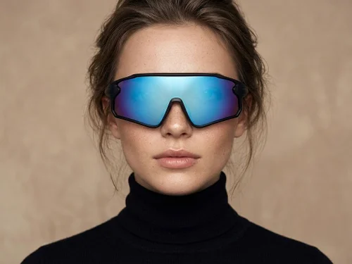 Gafas de sol polarizadas de plástico negro estilo aviador # BS2426-0022