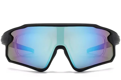 Gafas de sol polarizadas de plástico negro estilo aviador # BS2426-0022