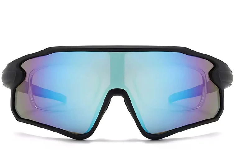 Aviator Black Plastic Polarized Sunglasses #BS2426-0022