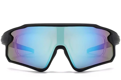 Aviator Black Plastic Polarized Sunglasses #BS2426-0022