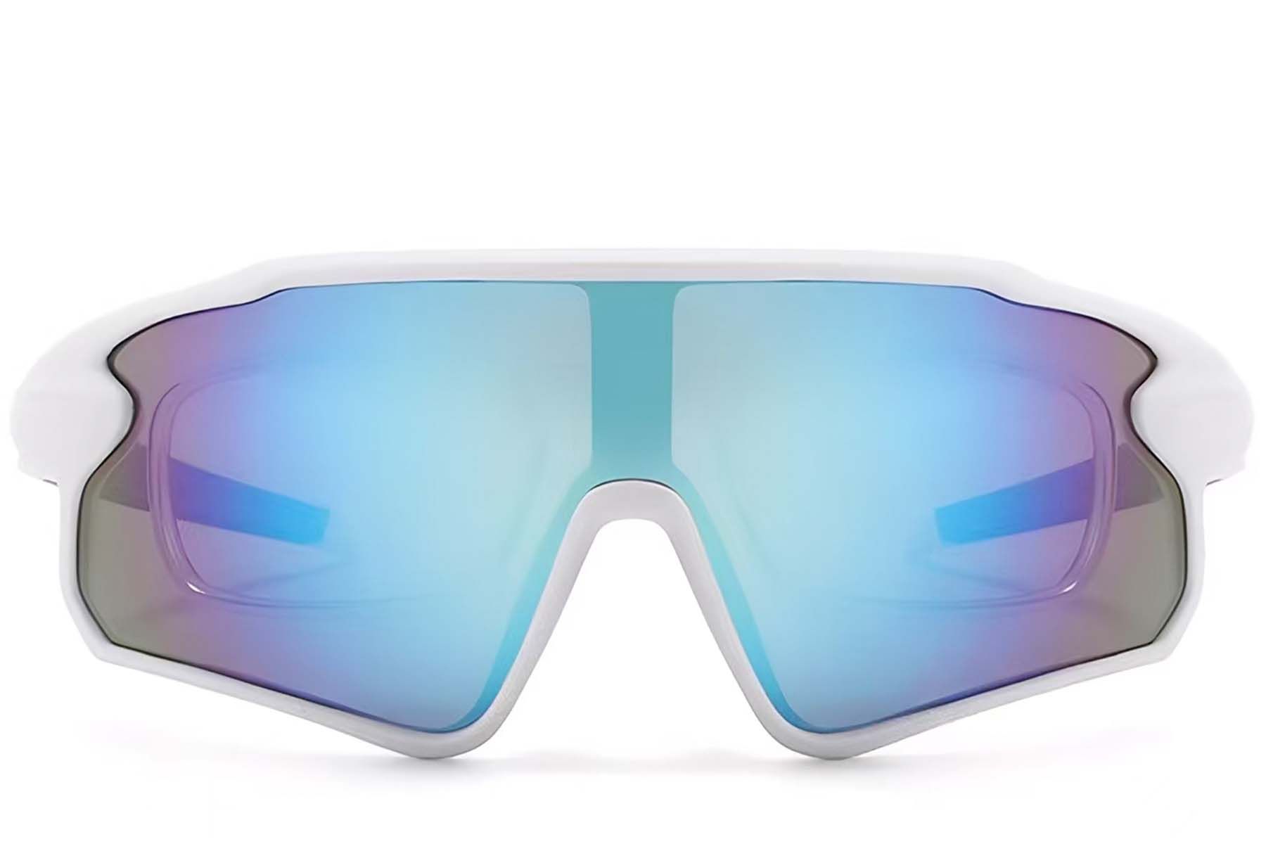 Aviator White Plastic Polarized Sunglasses #BS2426-0023