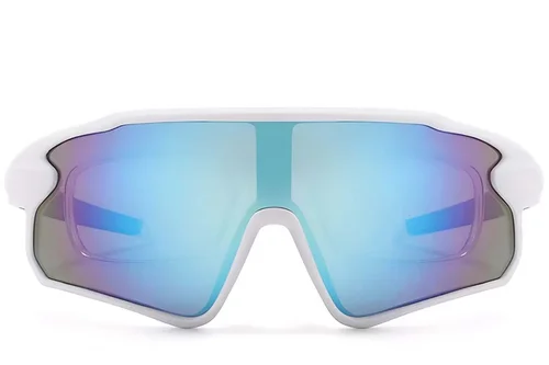 Lunettes de soleil polarisées Aviator en plastique blanc #BS2426-0023