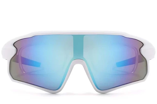 Aviator White Plastic Polarized Sunglasses #BS2426-0023