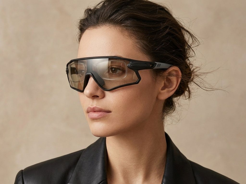 Polarisierte Pilotensonnenbrille aus schwarzem Kunststoff #BS2426-0025