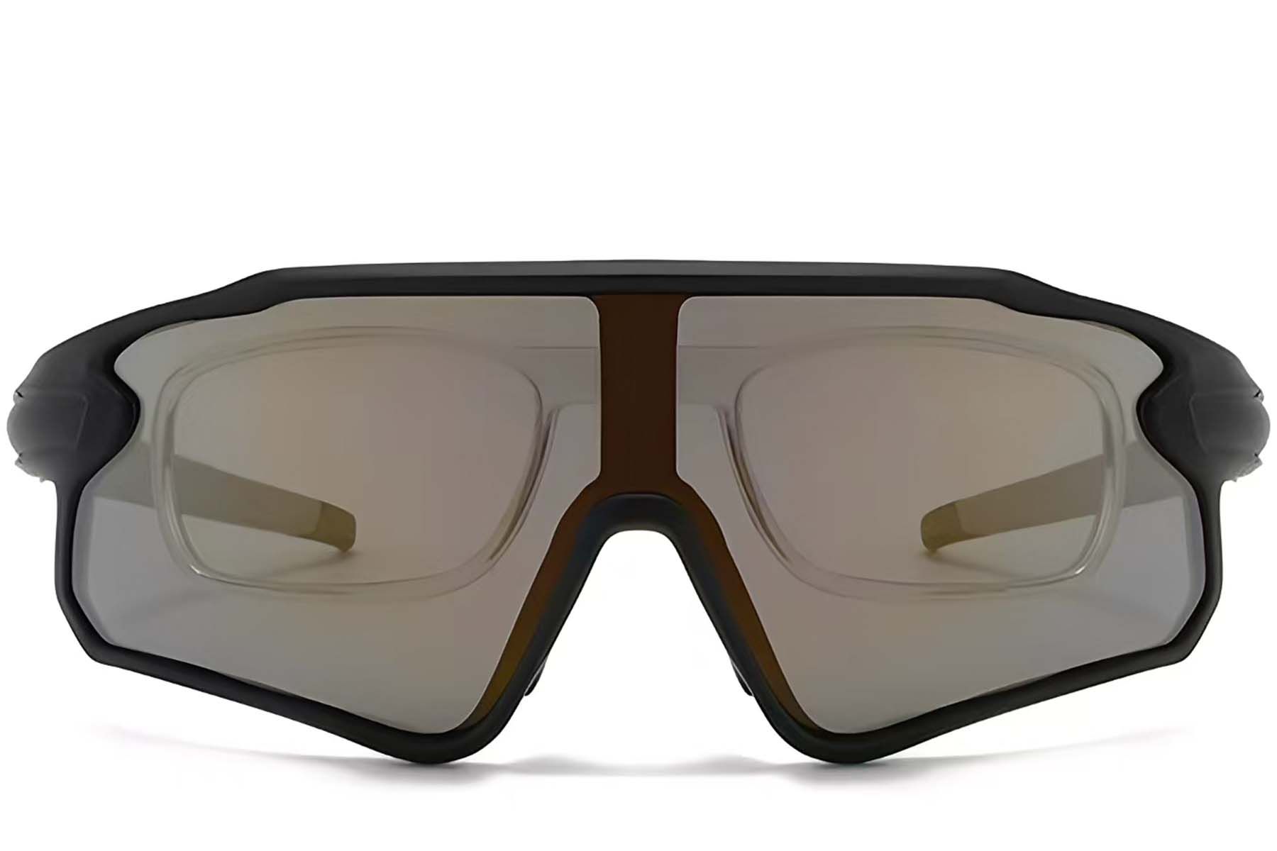 Aviator Black Plastic Polarized Sunglasses #BS2426-0025