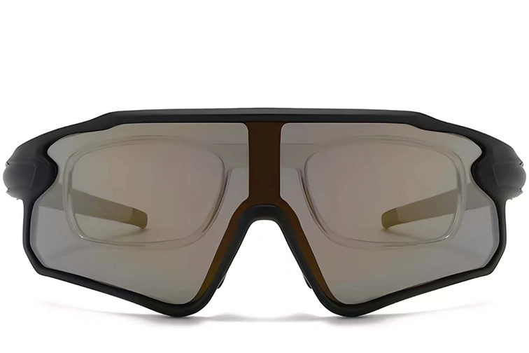Aviator Black Plastic Polarized Sunglasses #BS2426-0025