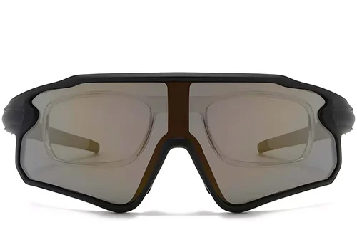 Gafas de sol polarizadas de plástico negro estilo aviador # BS2426-0025