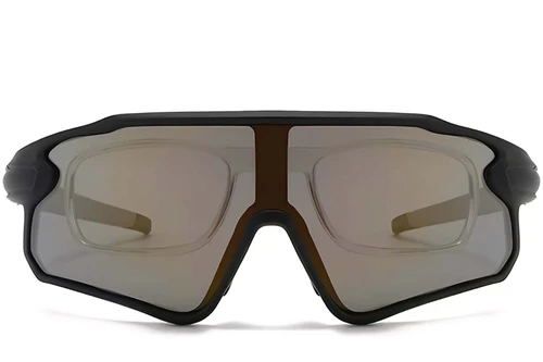 Aviator Black Plastic Polarized Sunglasses #BS2426-0025