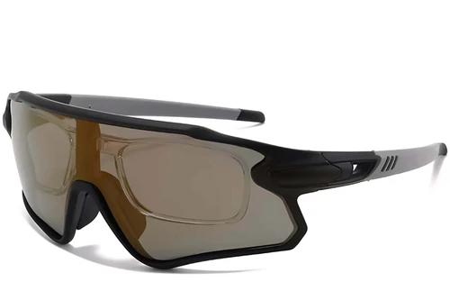 Aviator Black Plastic Polarized Sunglasses #BS2426-0025