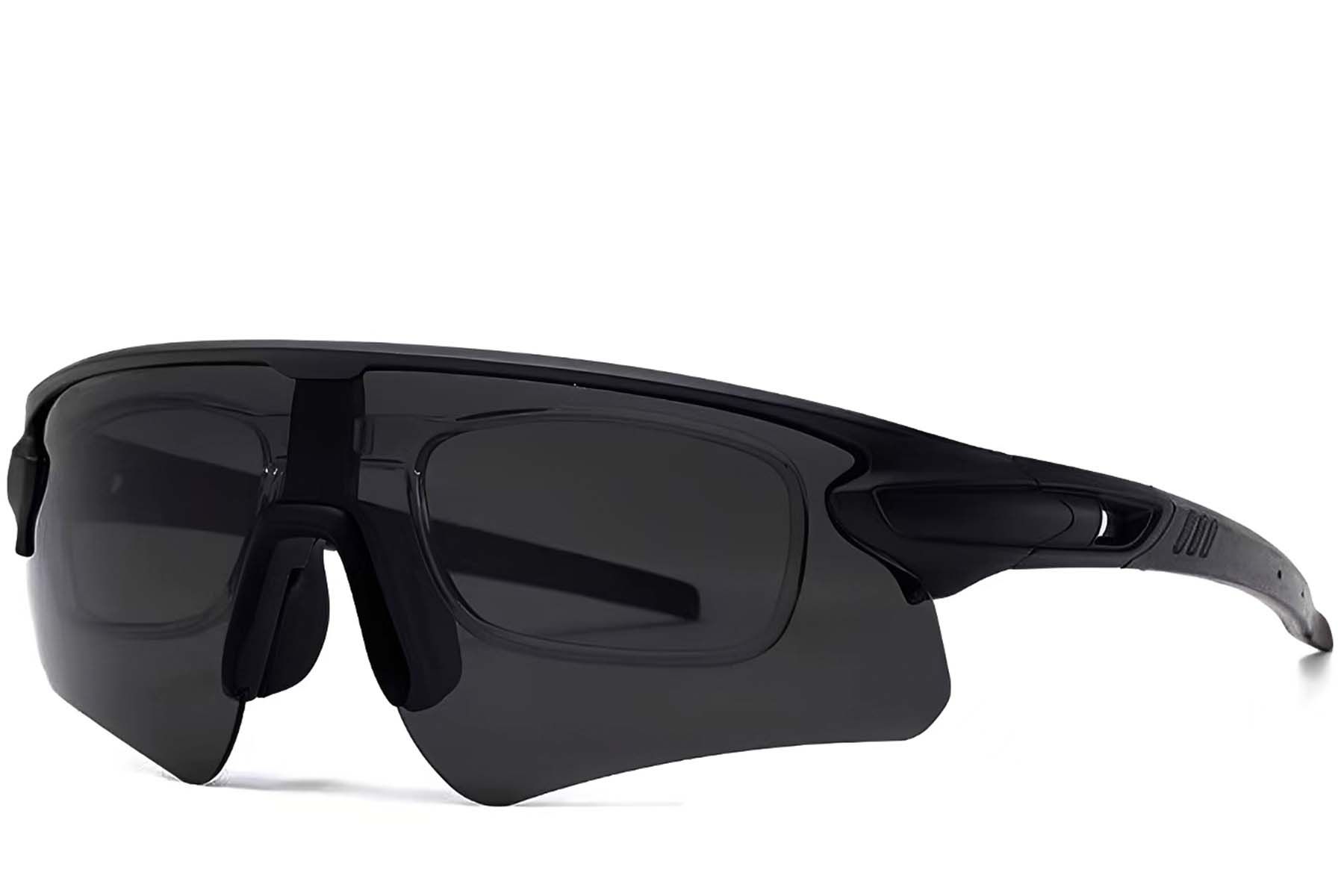 Aviator Black Plastic Polarized Sunglasses #BS2426-0026