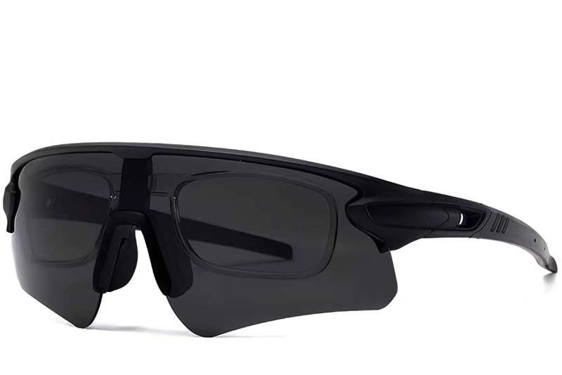 Aviator Black Plastic Polarized Sunglasses #BS2426-0026